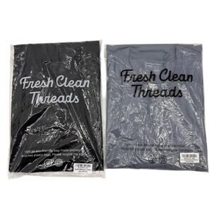 Fresh Clean Threads Shirt Mens XXL 2XL Black Wedgewood Performance Crew Lot of 2